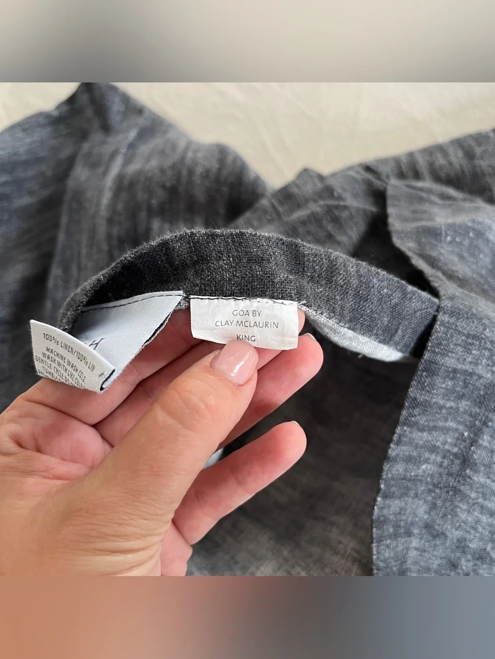 Restoration Hardware Goa by Clay McLaurin Grey Charcoal King Sham Set of 2